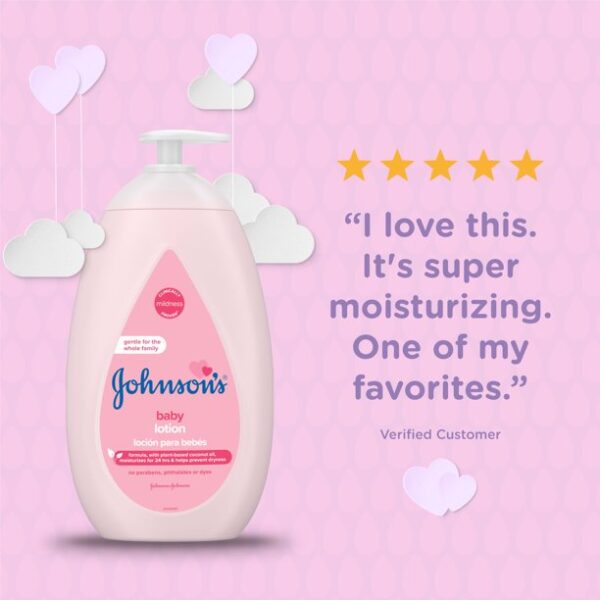 Johnson’s Moisturizing Pink Baby Lotion with Coconut Oil, 27.1 Fl. Oz